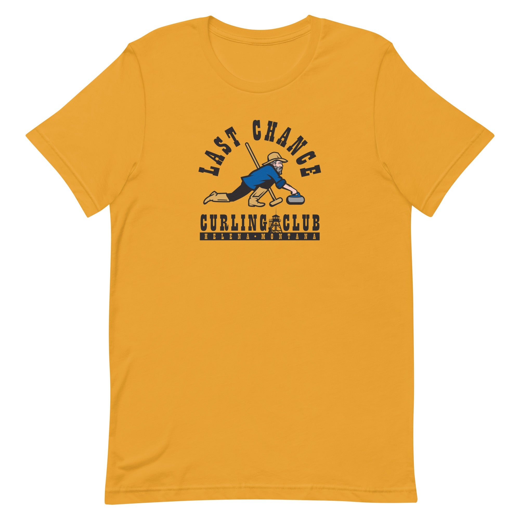 Last Chance Curling Male Logo Unisex t-shirt - Broomfitters
