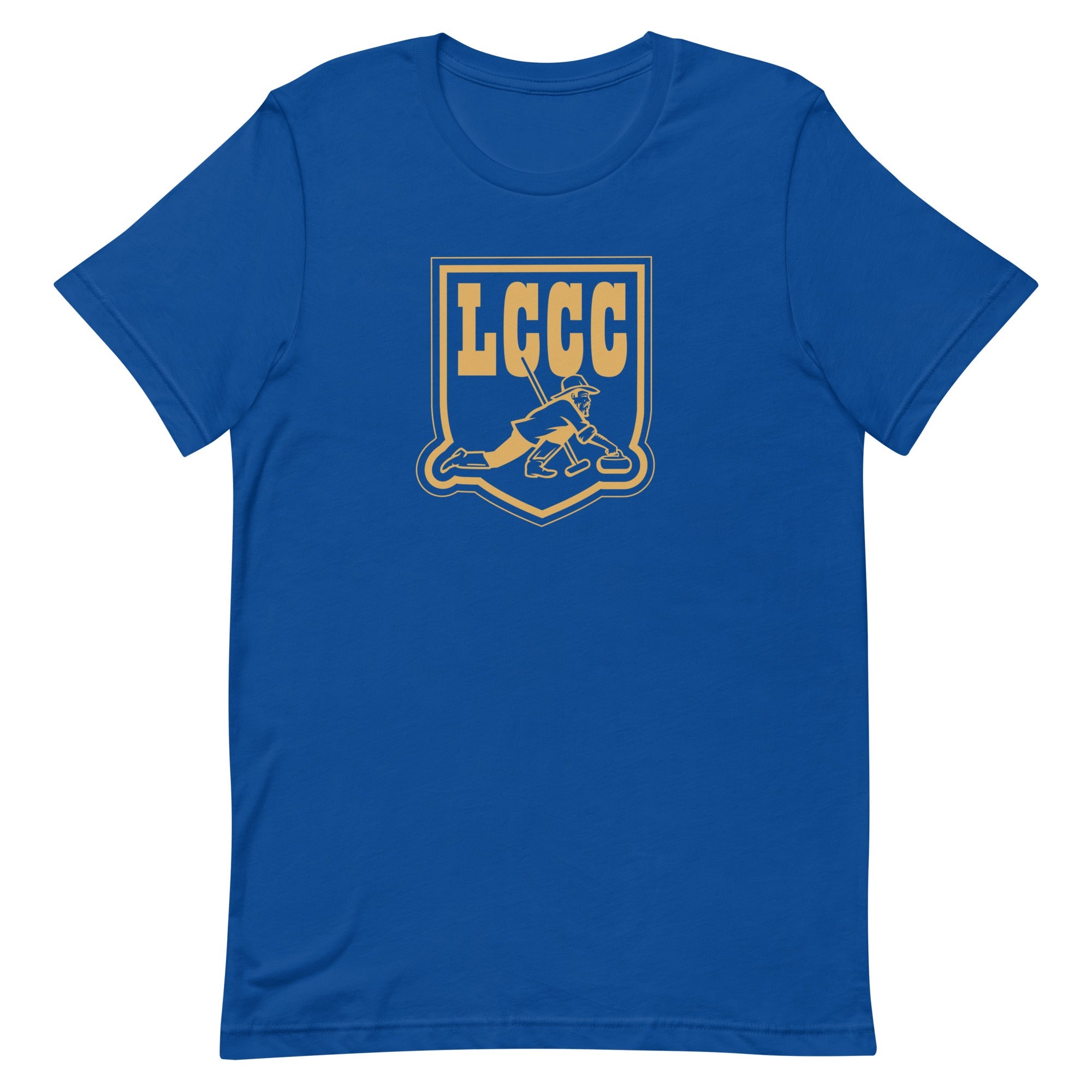 Last Chance Curling Male Logo Unisex t-shirt - Broomfitters