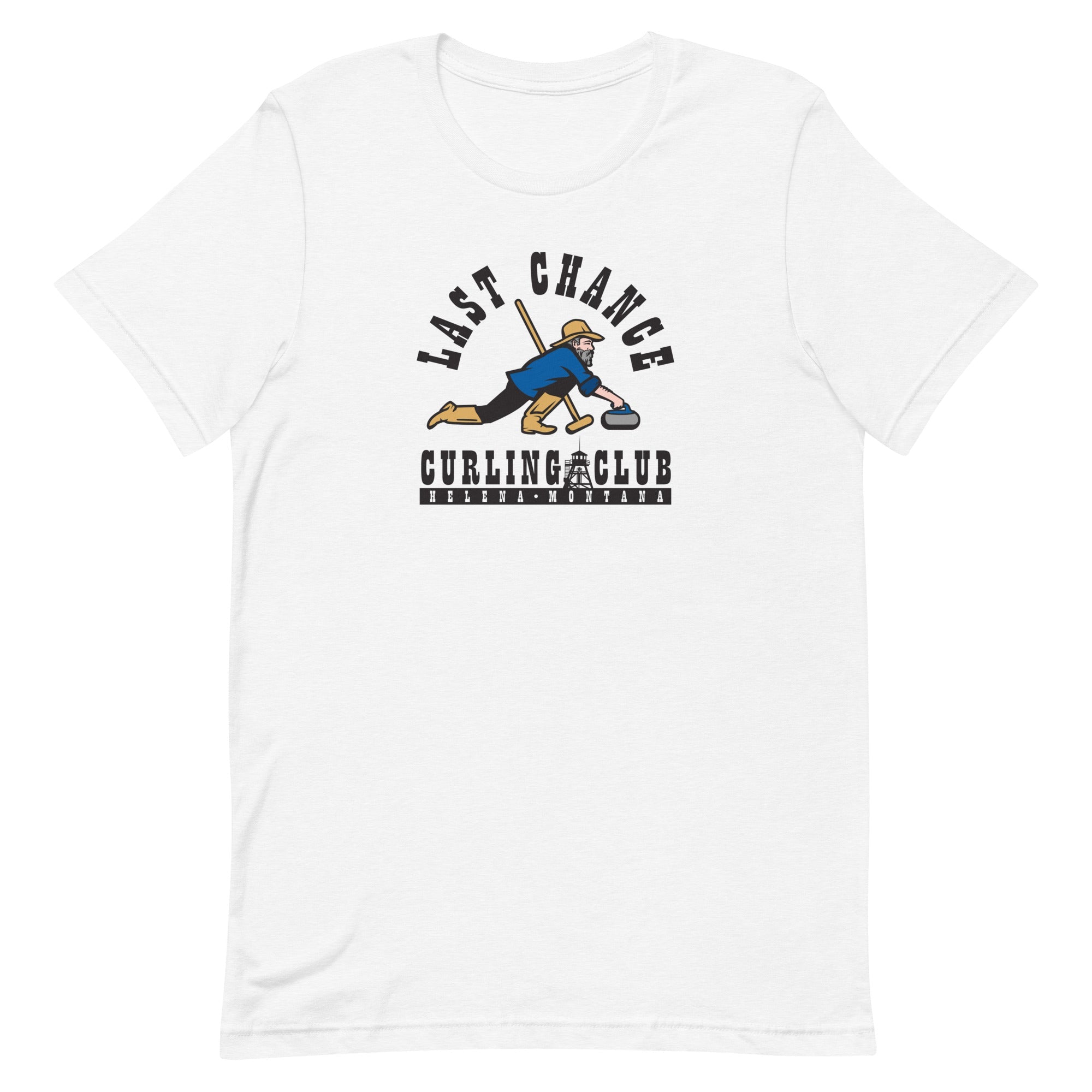 Last Chance Curling Male Logo Unisex t-shirt - Broomfitters