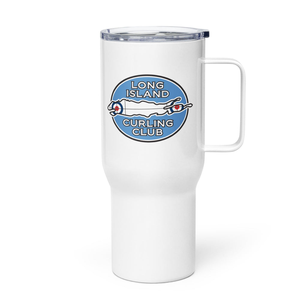 Long Island Curling Club Travel mug with a handle - Broomfitters