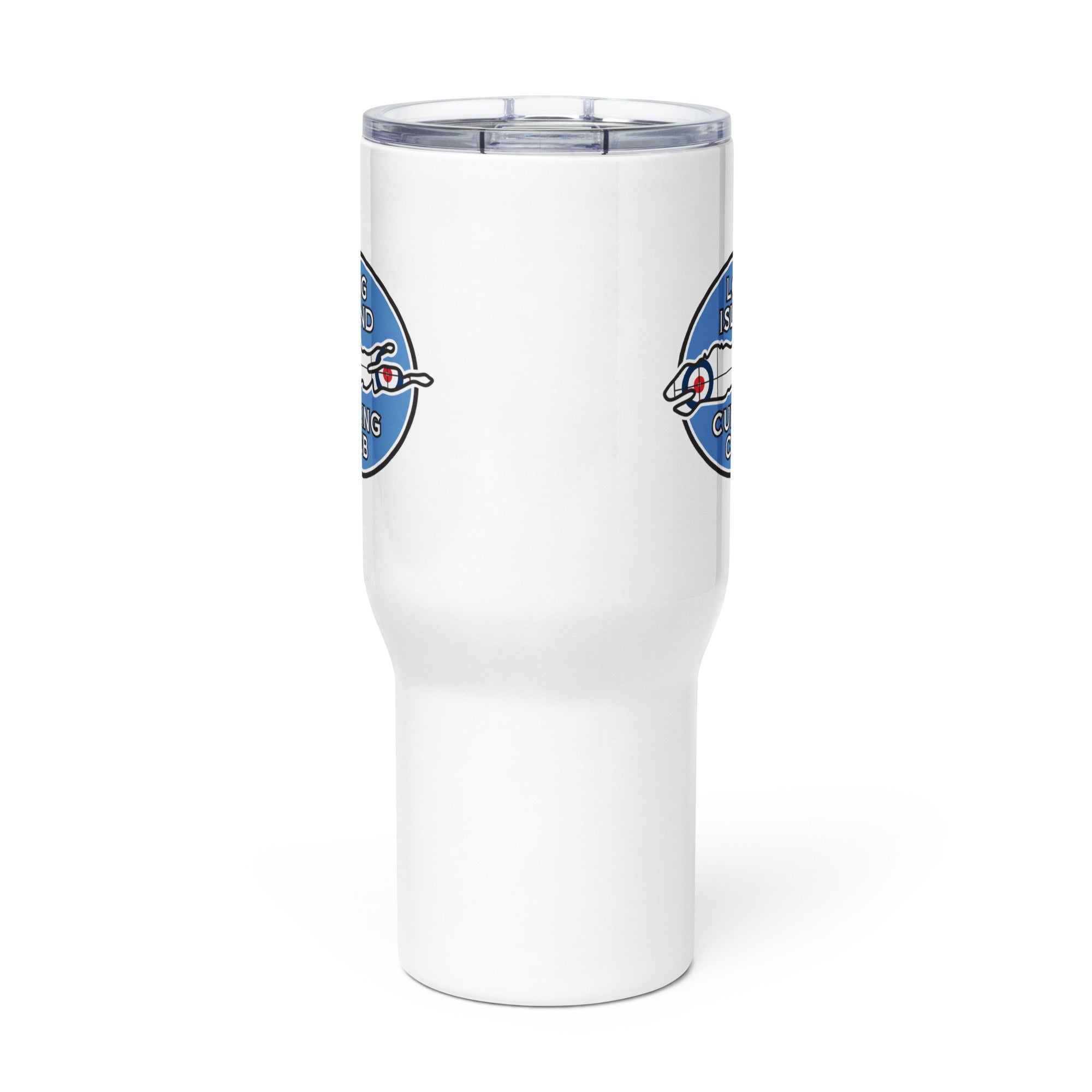 Long Island Curling Club Travel mug with a handle - Broomfitters