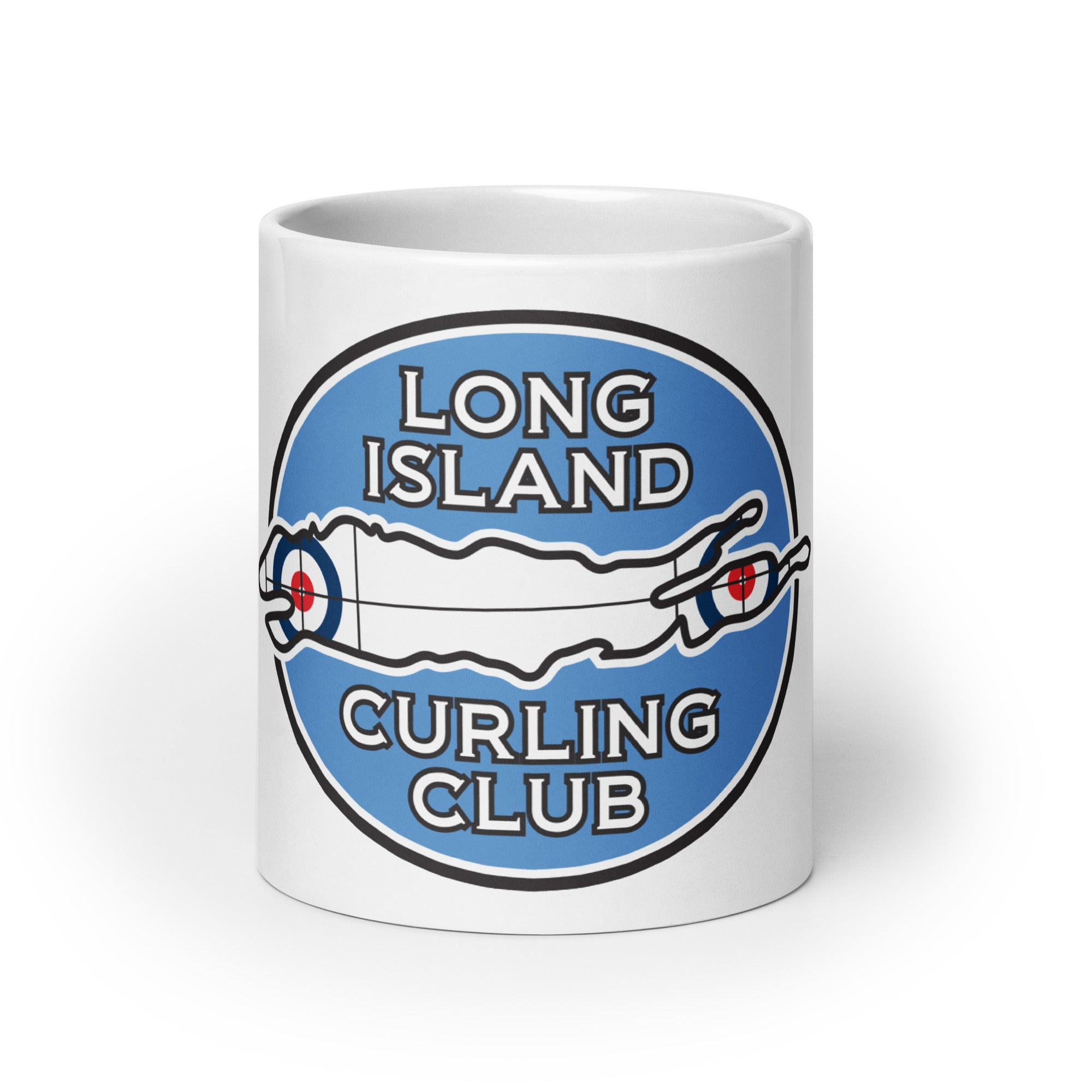 Long Island Curling Club White glossy mug - Broomfitters