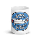 Long Island Curling Club White glossy mug - Broomfitters