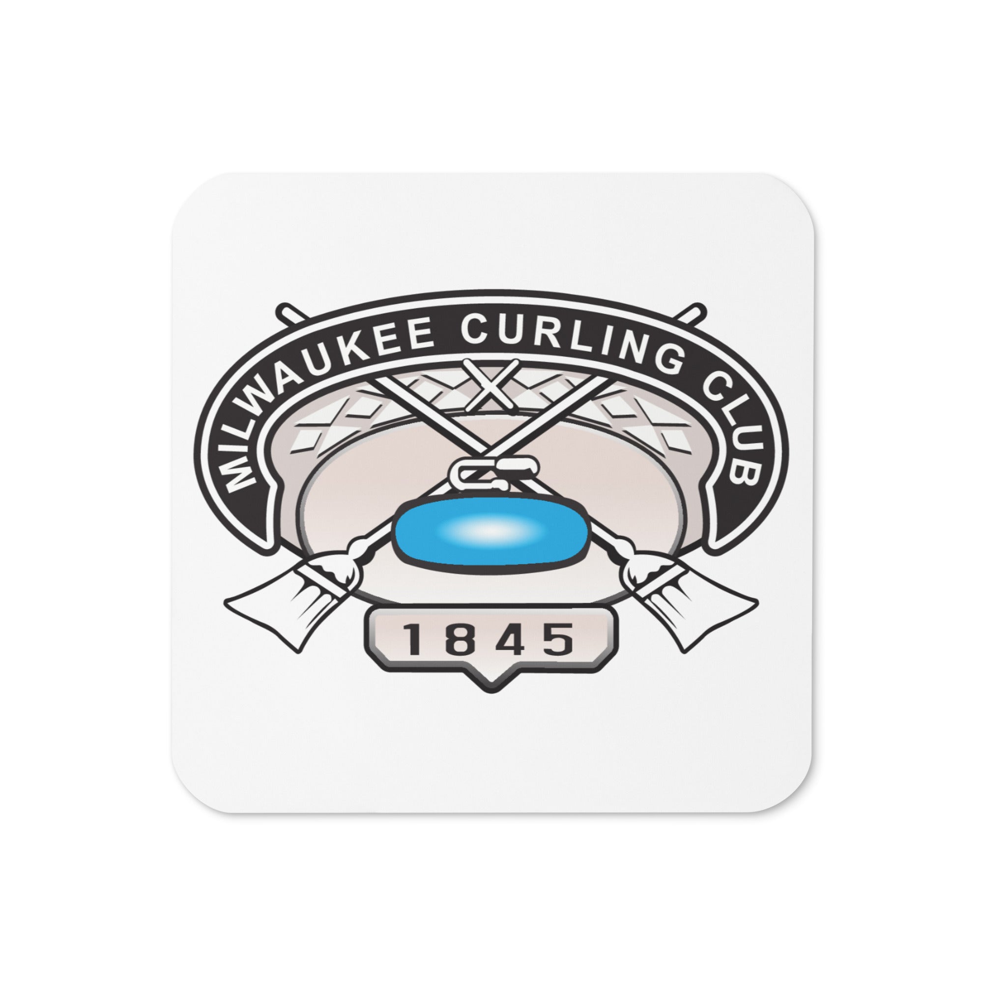 Milwaukee Curling Club Cork - back coaster - Broomfitters