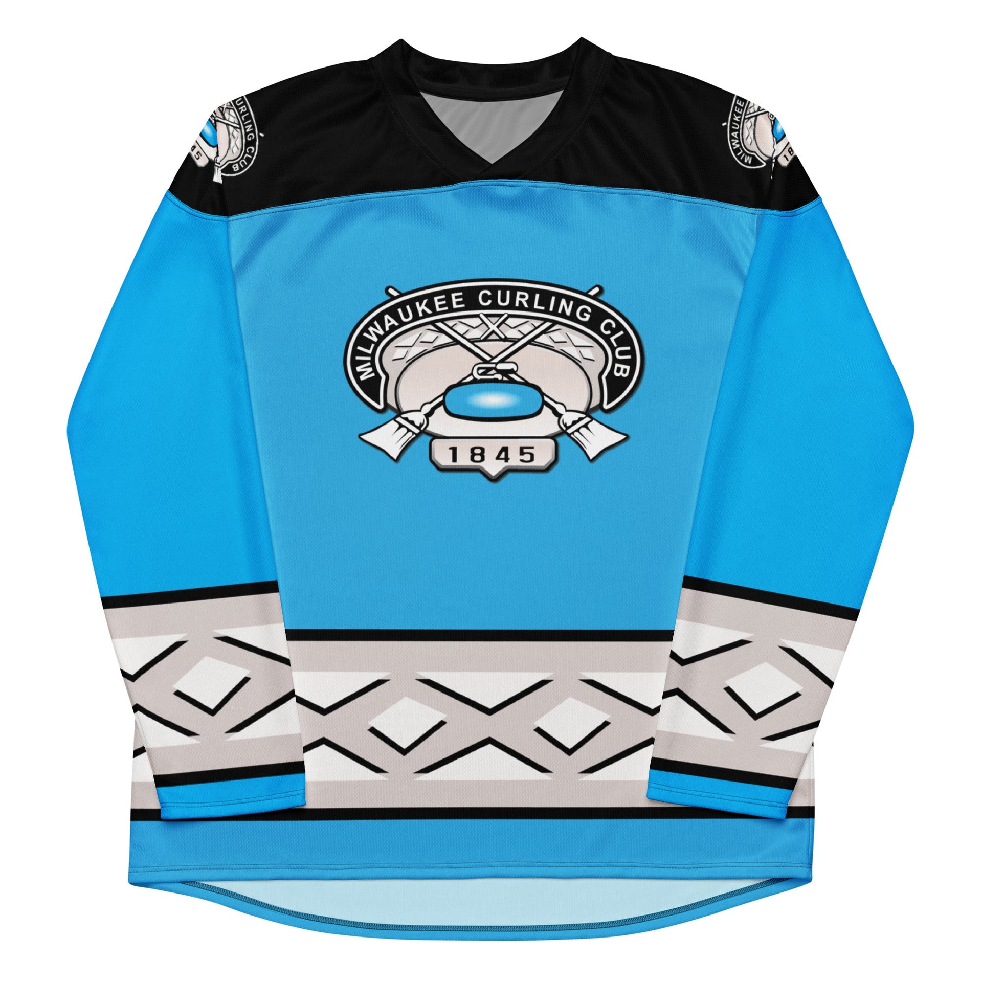 Milwaukee Curling Club Recycled Lightweight hockey style fan jersey XS