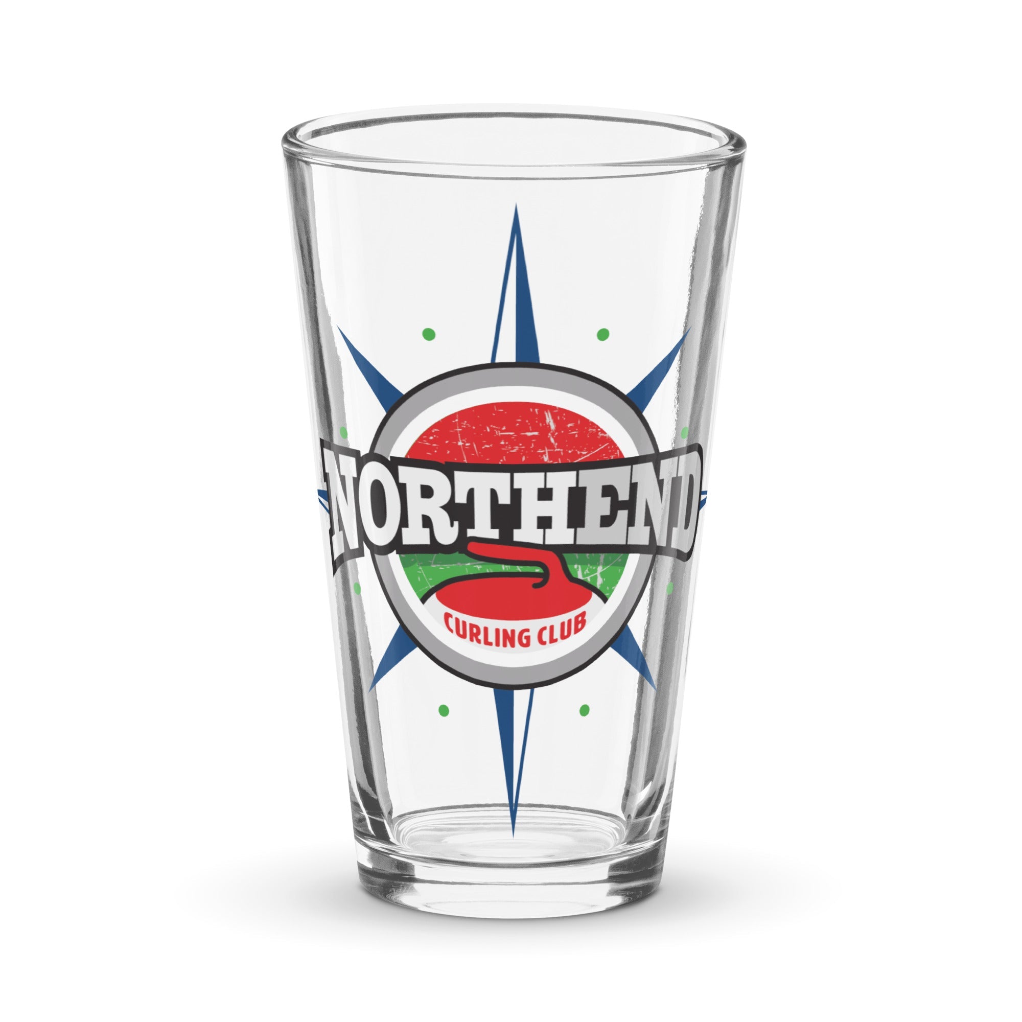North End Curling Club Shaker pint glass - Broomfitters