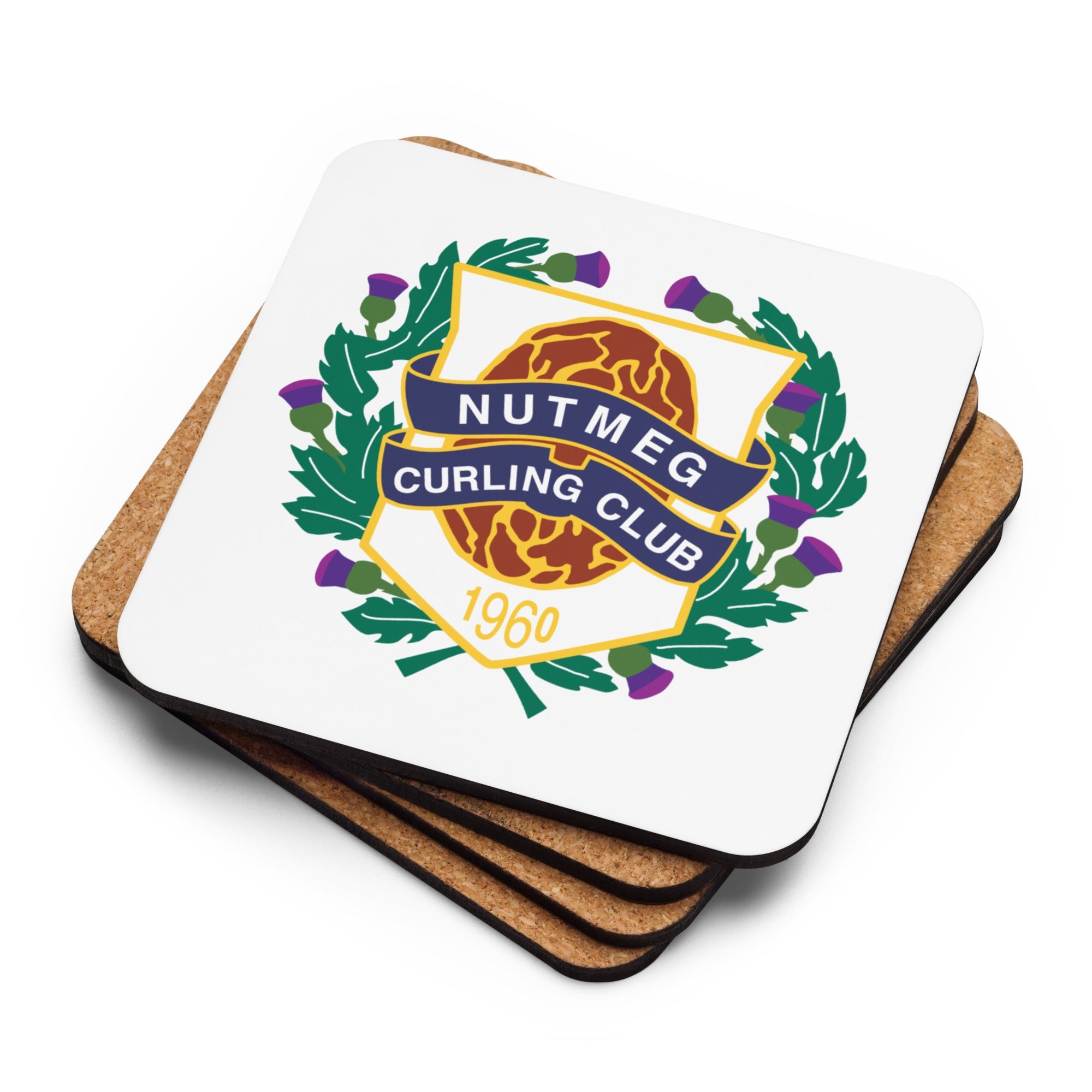 Nutmeg Curling Club Cork - back coaster - Broomfitters