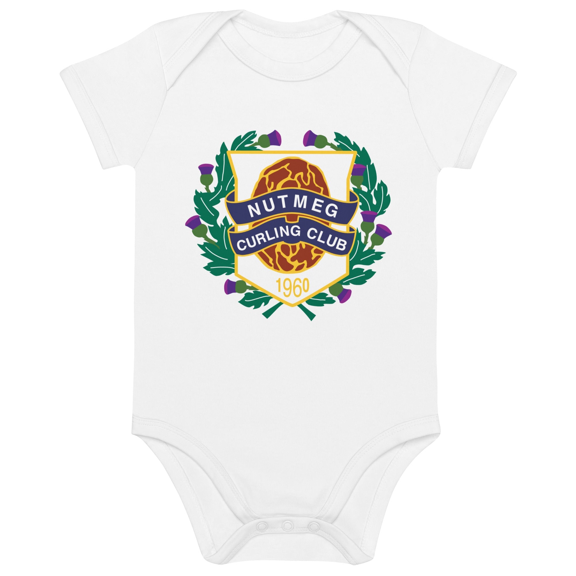 Nutmeg Curling Club Organic cotton baby bodysuit - Broomfitters