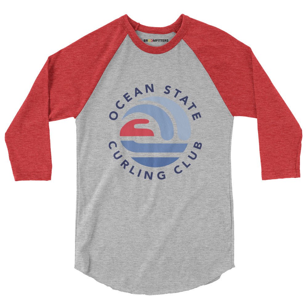 Ocean State Curling 3/4 sleeve raglan shirt - Broomfitters