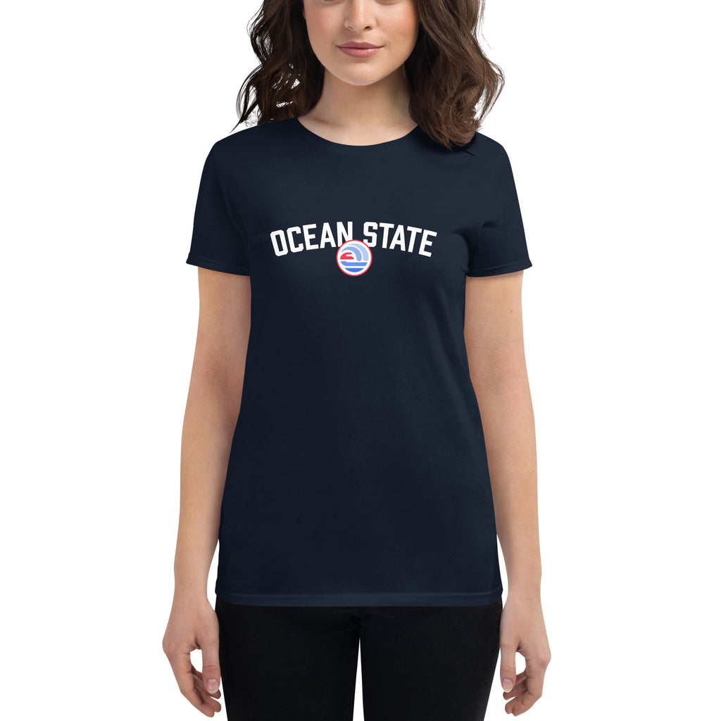 Ocean State Curling Block Letters Women's short sleeve t-shirt - Broomfitters