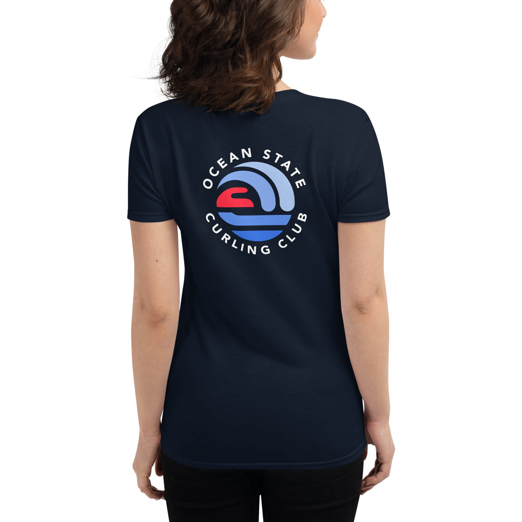 Ocean State Curling Block Letters Women's short sleeve t-shirt - Broomfitters