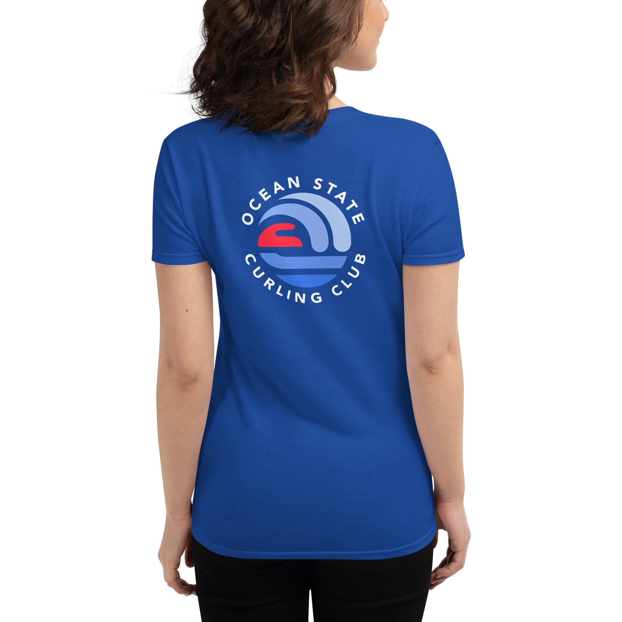 Ocean State Curling Block Letters Women's short sleeve t-shirt - Broomfitters