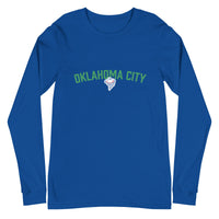 Oklahoma City Curling Block Unisex Long Sleeve Tee - Broomfitters