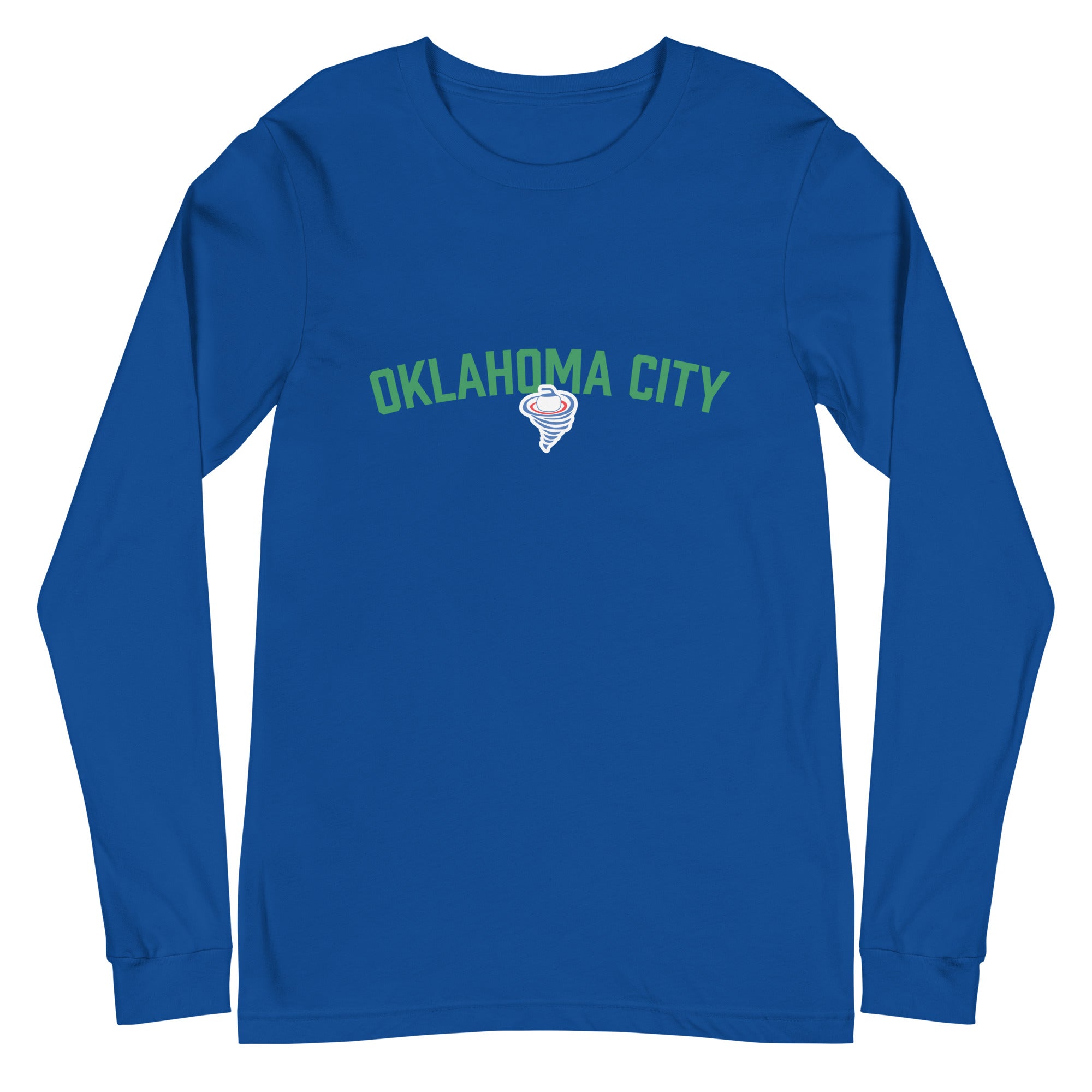 Oklahoma City Curling Block Unisex Long Sleeve Tee - Broomfitters