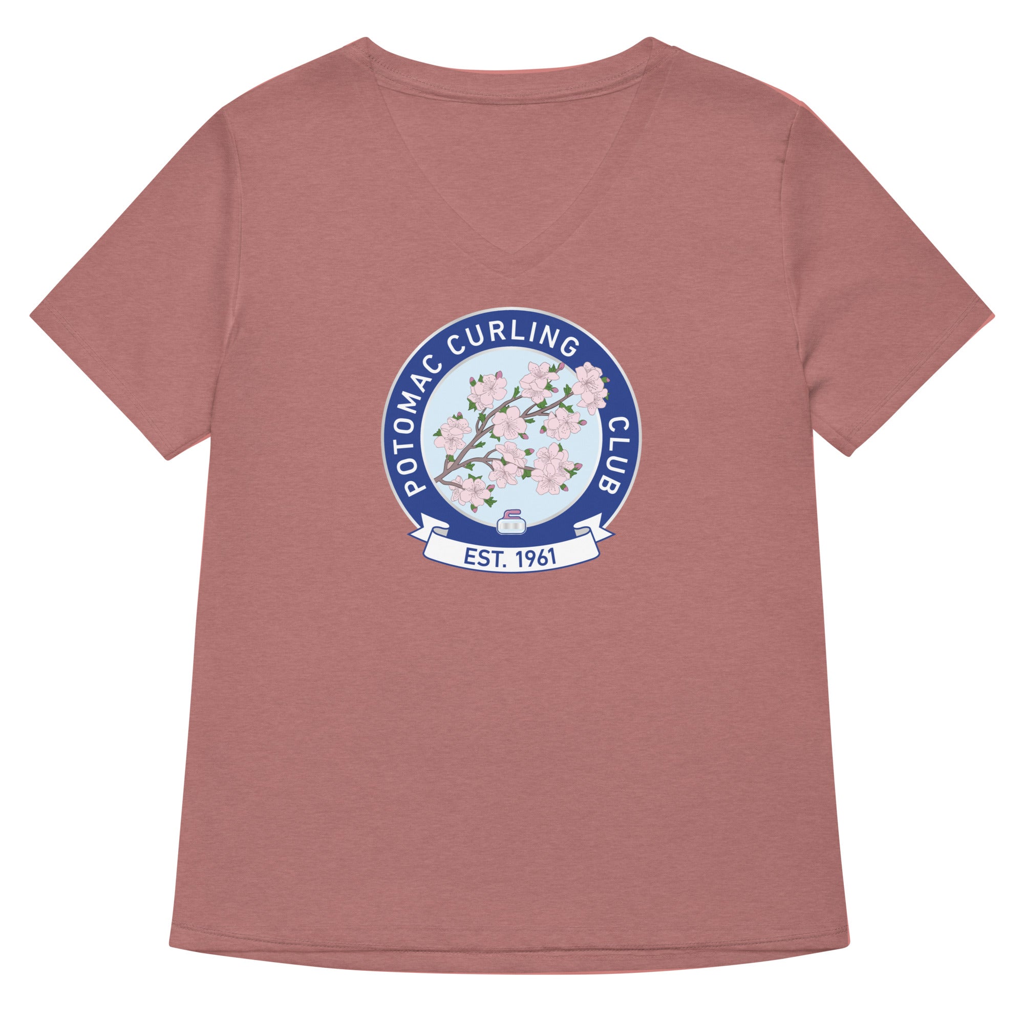 Potomac Curling Club Women’s relaxed v - neck t-shirt - Broomfitters