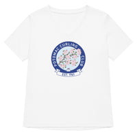 Potomac Curling Club Women’s relaxed v - neck t-shirt - Broomfitters