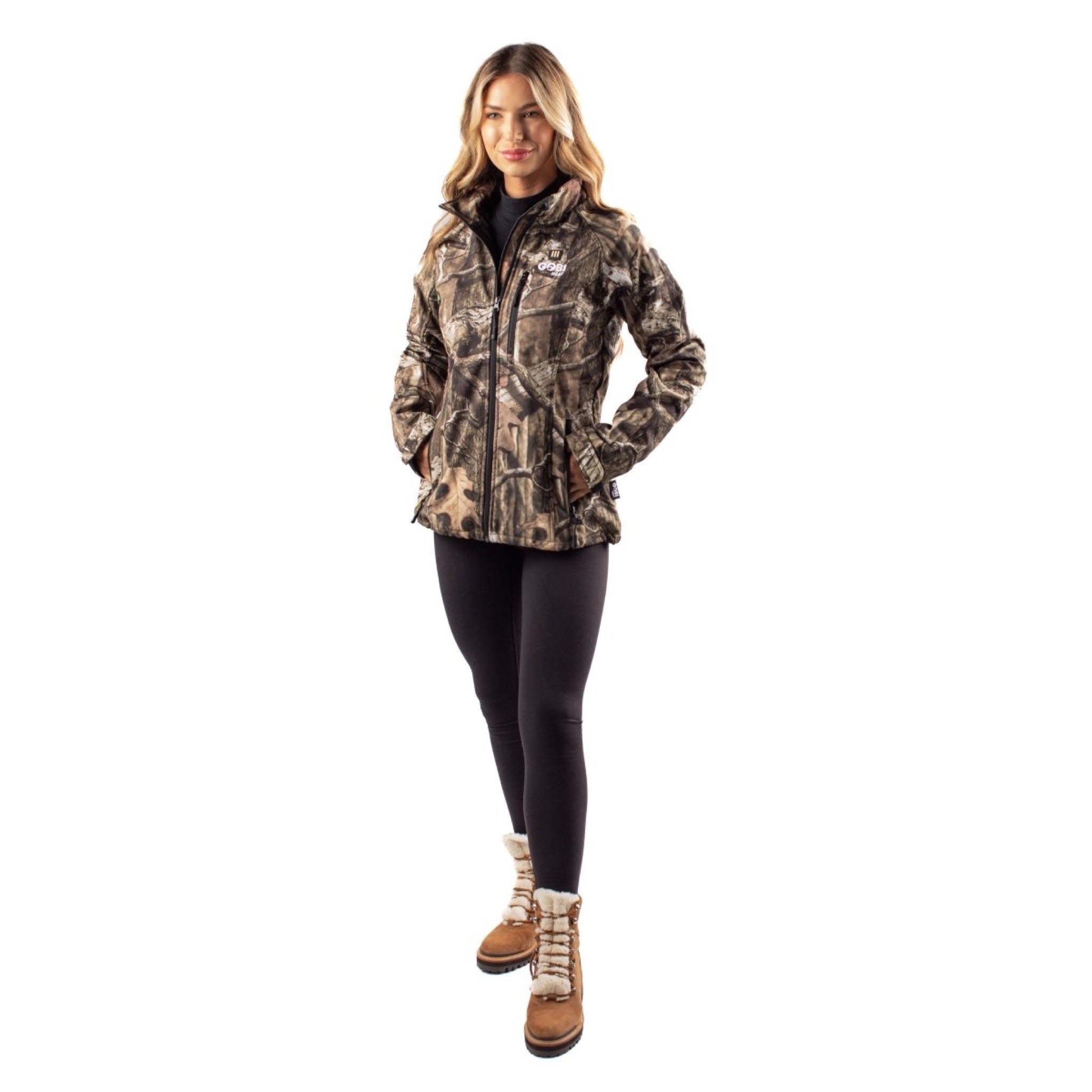 Sahara Women's Heated Hunting Jacket - Mossy Oak Camo - Broomfitters