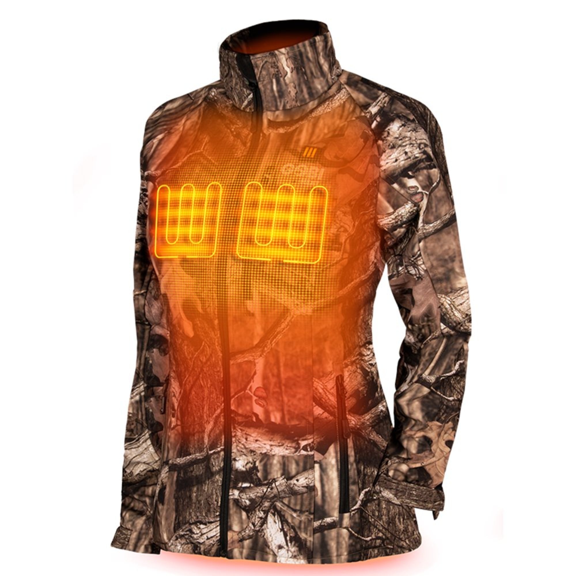 Sahara Women's Heated Hunting Jacket - Mossy Oak Camo - Broomfitters