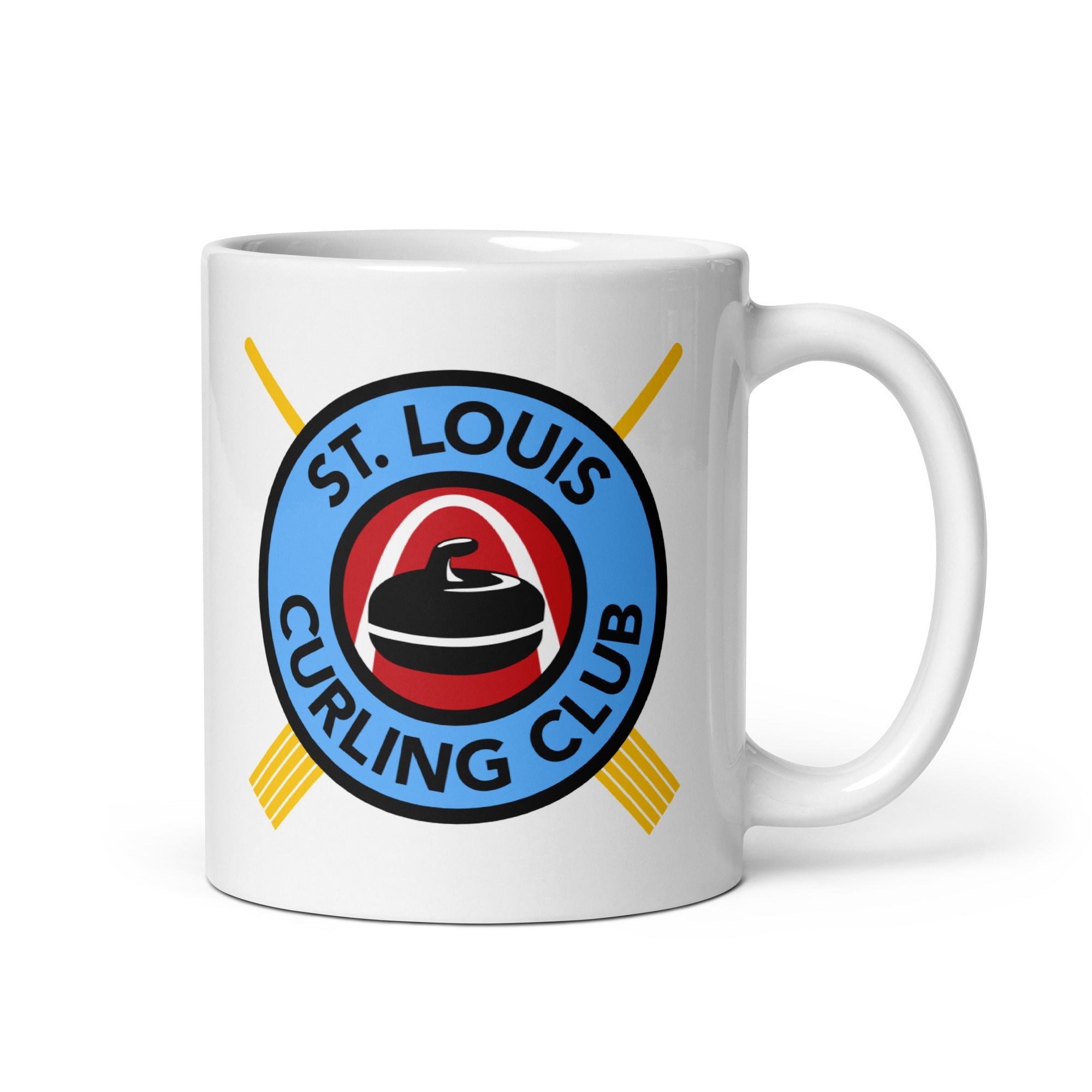 St. Louis Curling Club White glossy mug - Broomfitters