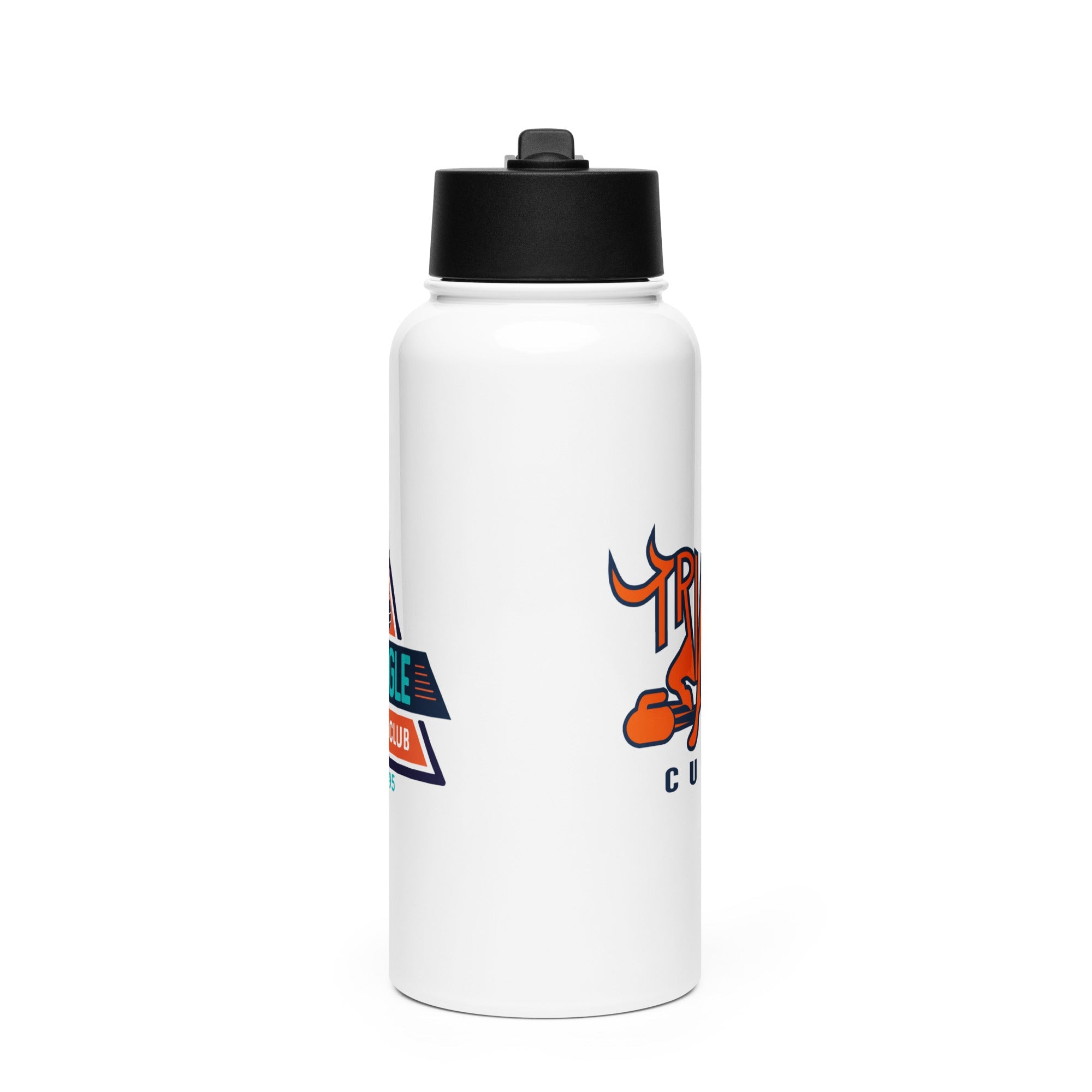 Triangle Curling Club Stainless steel water bottle with a straw lid - Broomfitters