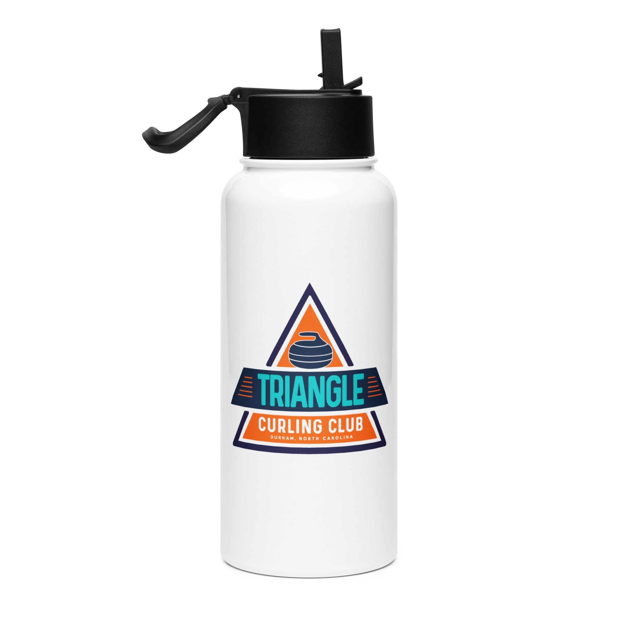 Triangle Curling Stainless steel water bottle with a straw lid - Broomfitters