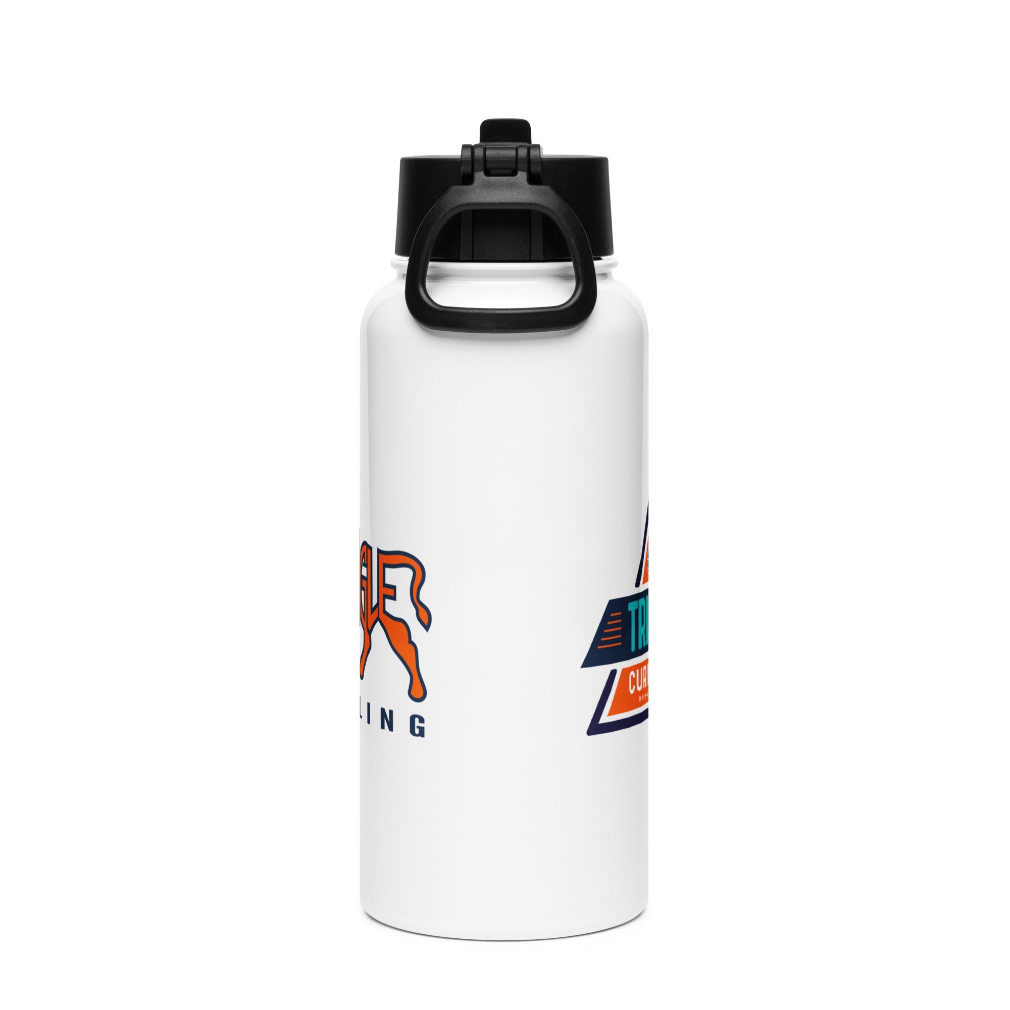 Triangle Curling Stainless steel water bottle with a straw lid - Broomfitters