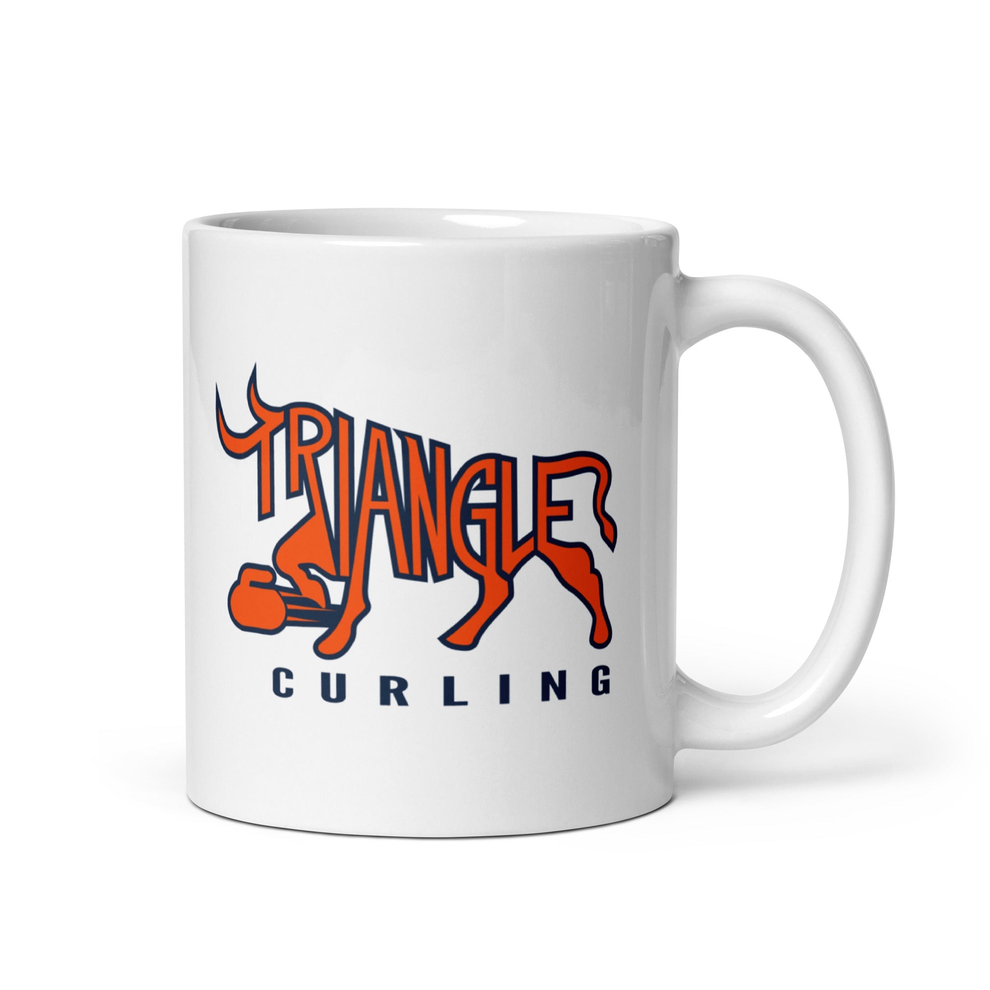 Triangle Curling White glossy mug - Broomfitters