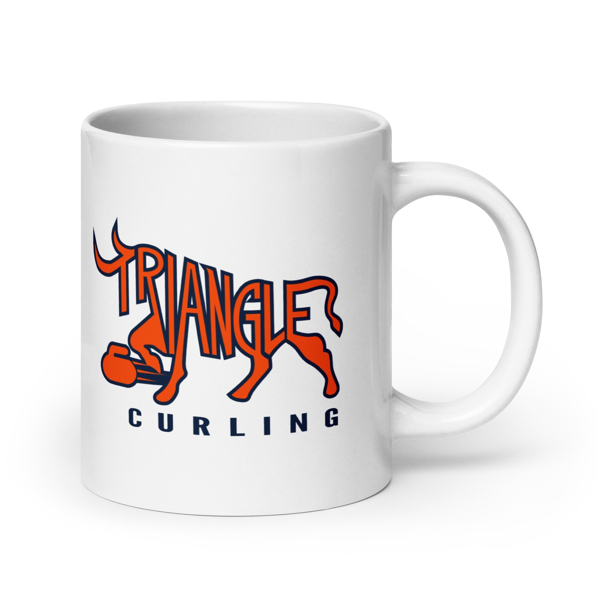 Triangle Curling White glossy mug - Broomfitters