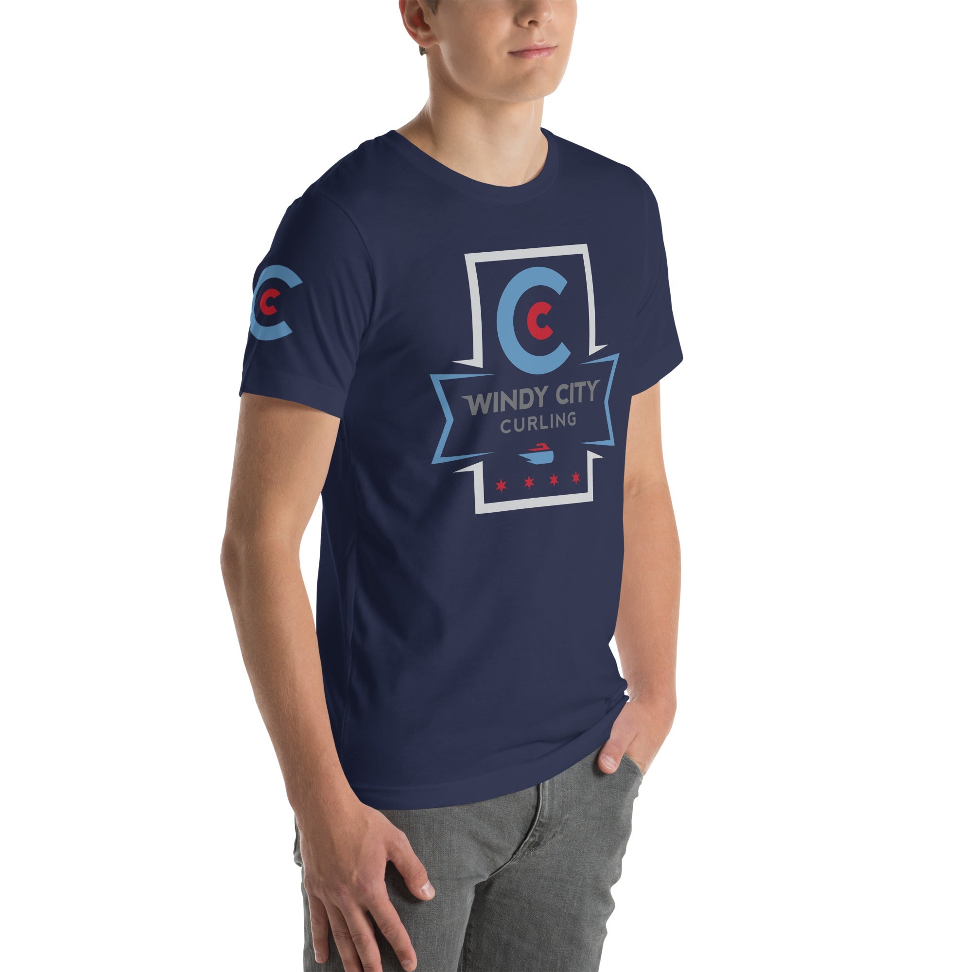 Windy City Curling Sleeve Logo T - shirt - Broomfitters