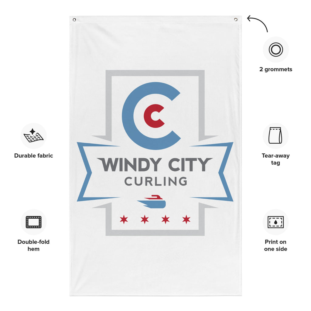 Windy City Curling Vertical Flag - Broomfitters