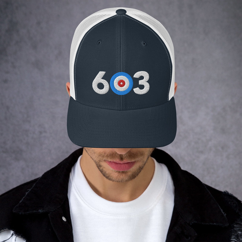 603 Area Code - New Hampshire Curling Club Trucker Cap - Broomfitters