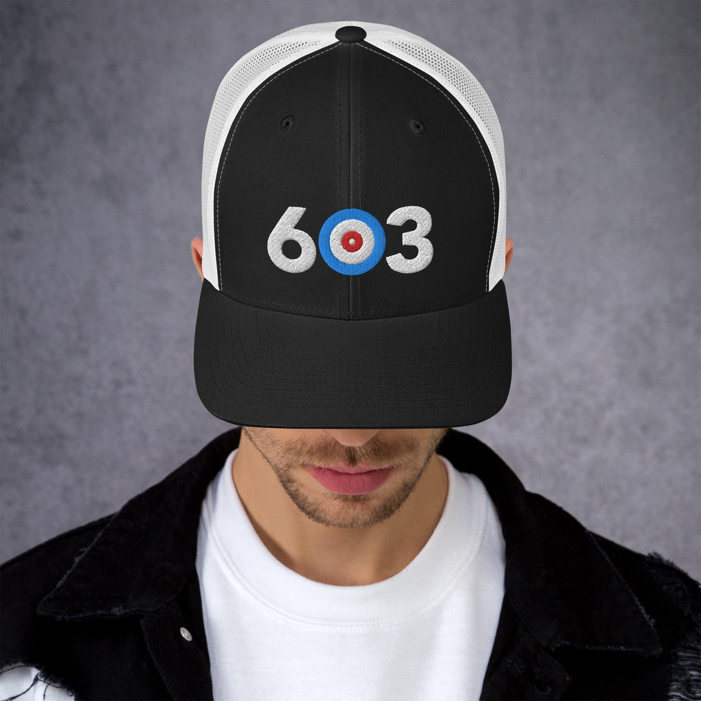603 Area Code - New Hampshire Curling Club Trucker Cap - Broomfitters