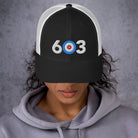 603 Area Code - New Hampshire Curling Club Trucker Cap - Broomfitters