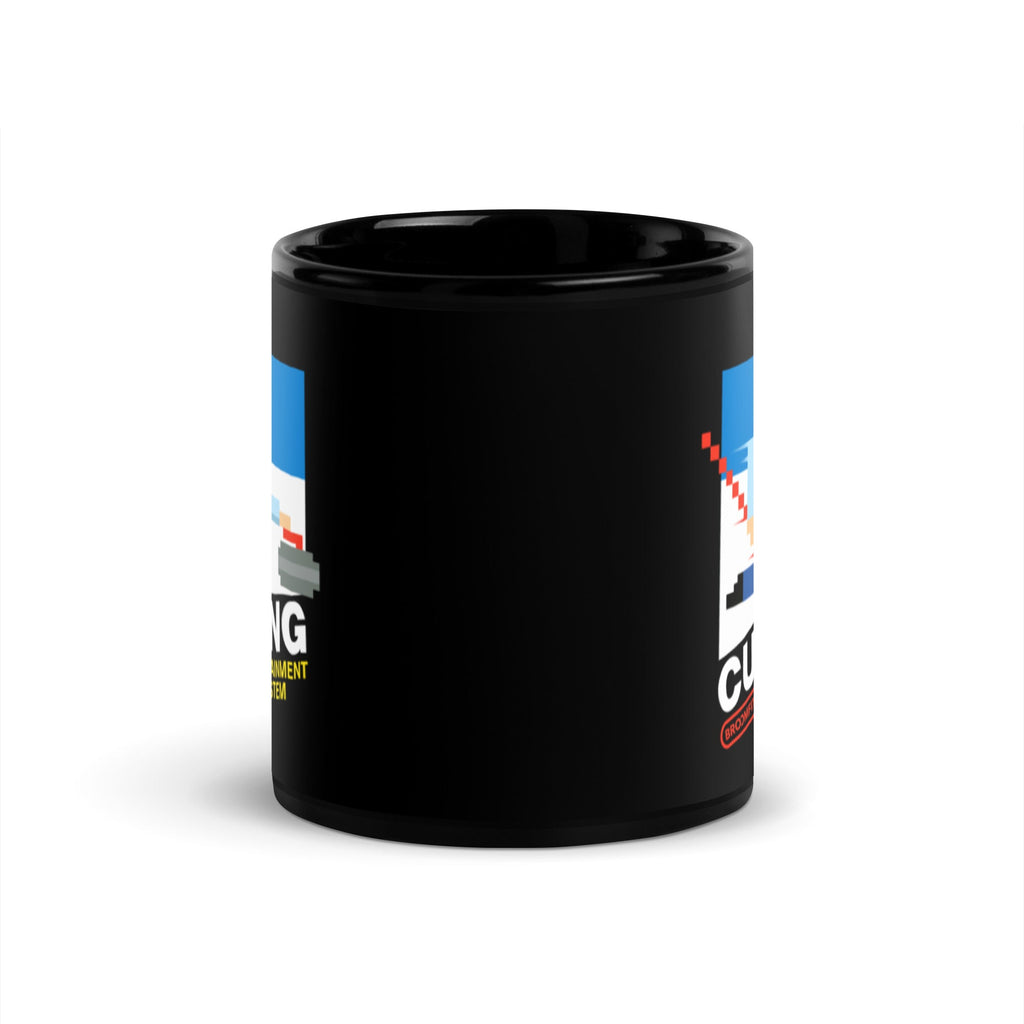 8-Bit Curling Black Glossy Mug - Broomfitters