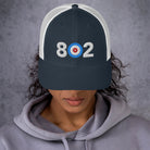 802 Area Code - Vermont Curling Club Trucker Cap - Broomfitters