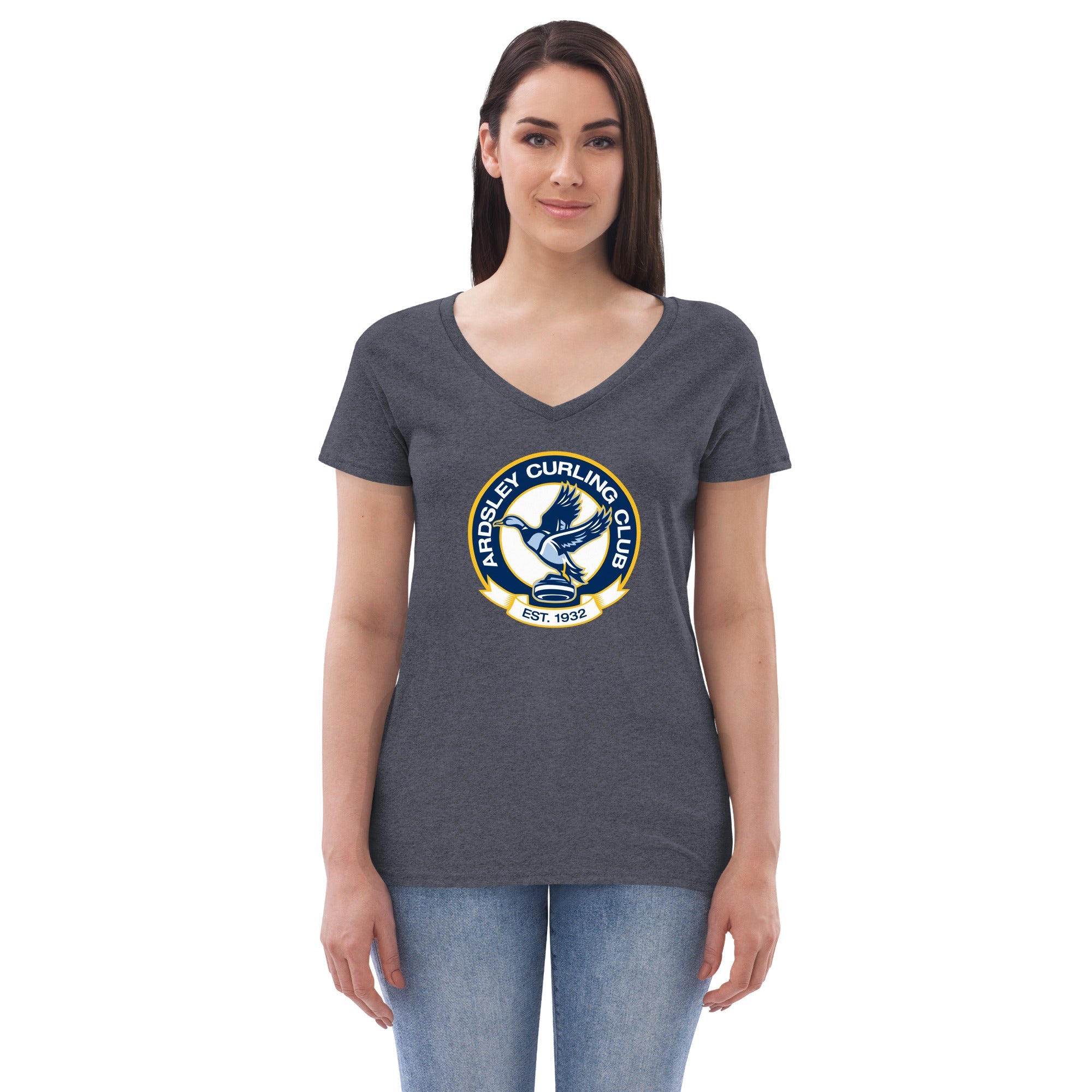 Ardsley Curling Club women’s v-neck t-shirt - Broomfitters