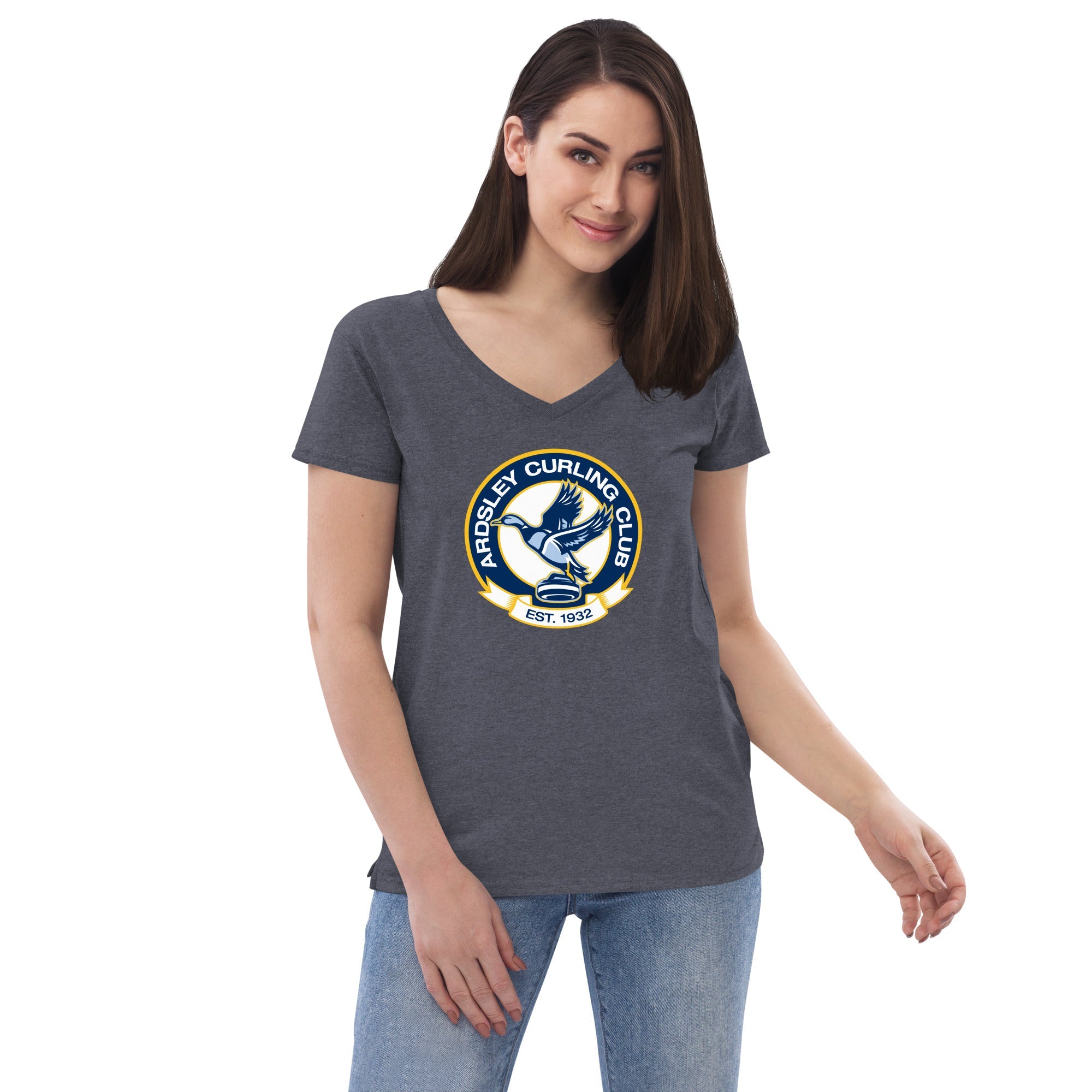 Ardsley Curling Club women’s v-neck t-shirt - Broomfitters