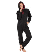 Black & Red Adult Footless Hoodie Onesie - Broomfitters