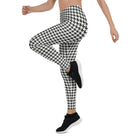 Black & White Houndstooth Print Leggings - Broomfitters