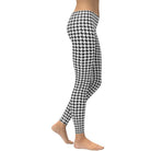 Black & White Houndstooth Print Leggings - Broomfitters