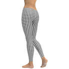 Black & White Houndstooth Print Leggings - Broomfitters