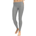 Black & White Houndstooth Print Leggings - Broomfitters