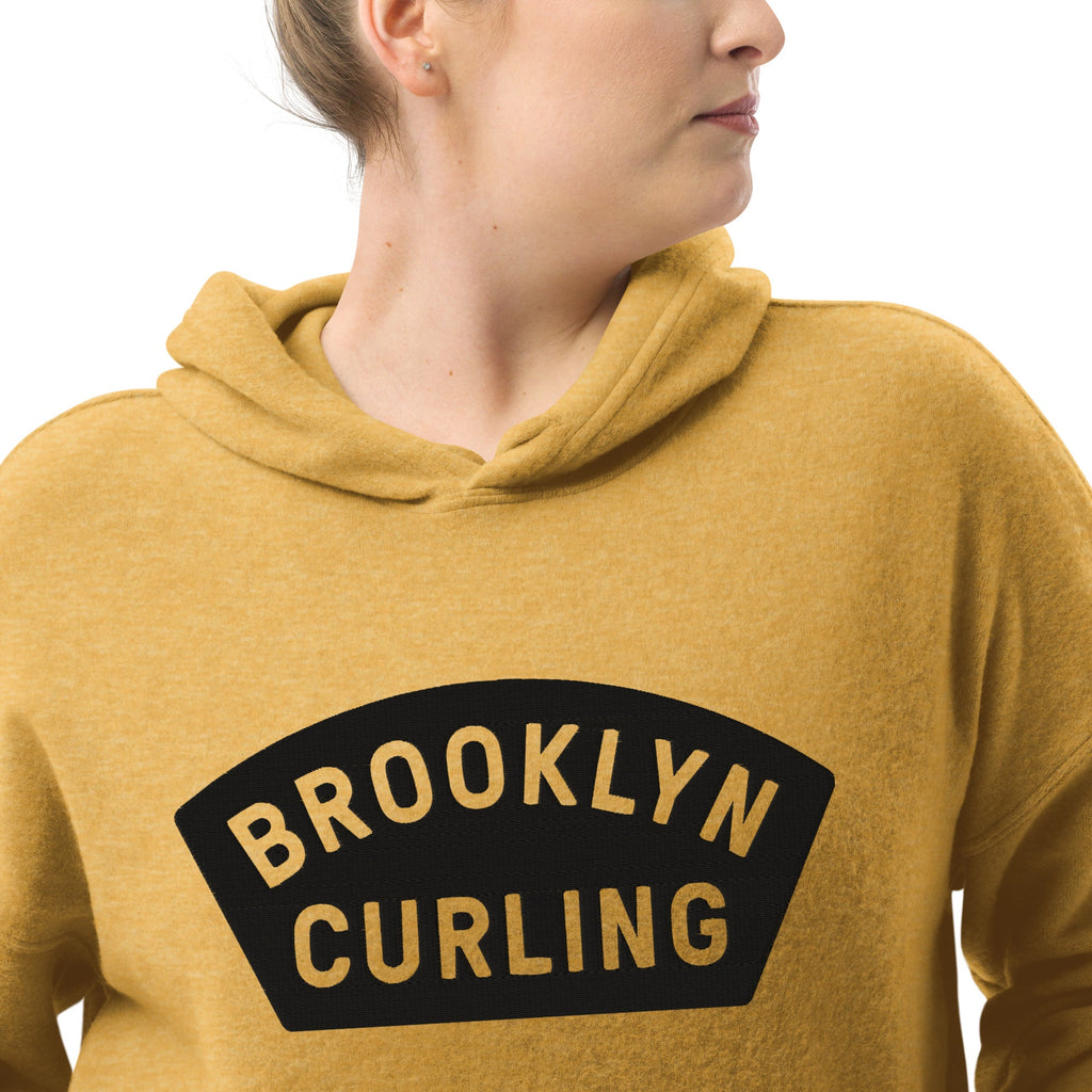 Brooklyn Curling Shield - Unisex sueded fleece hoodie - Broomfitters