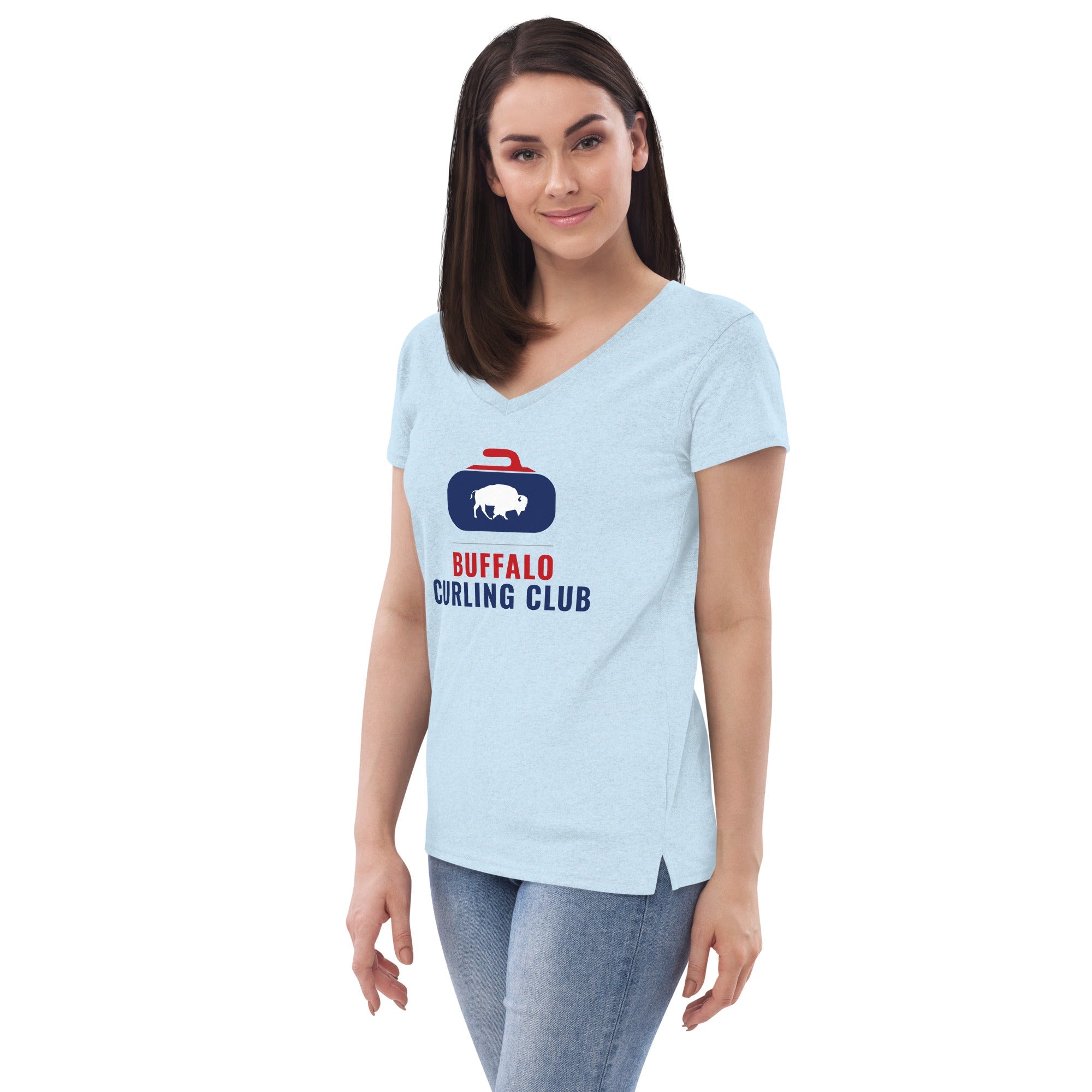 Buffalo Curling Club women’s V-neck T-shirt - Broomfitters