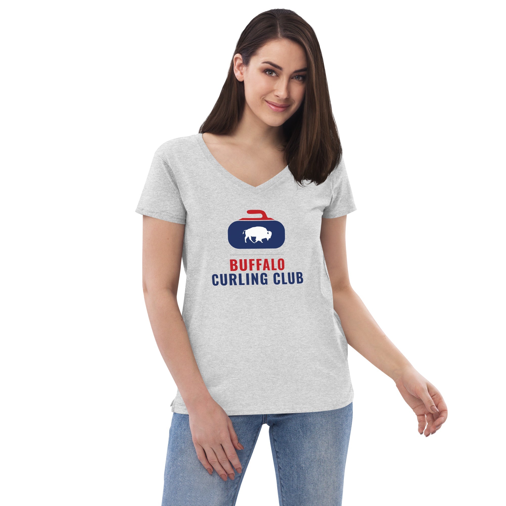 Buffalo Curling Club women’s V-neck T-shirt - Broomfitters