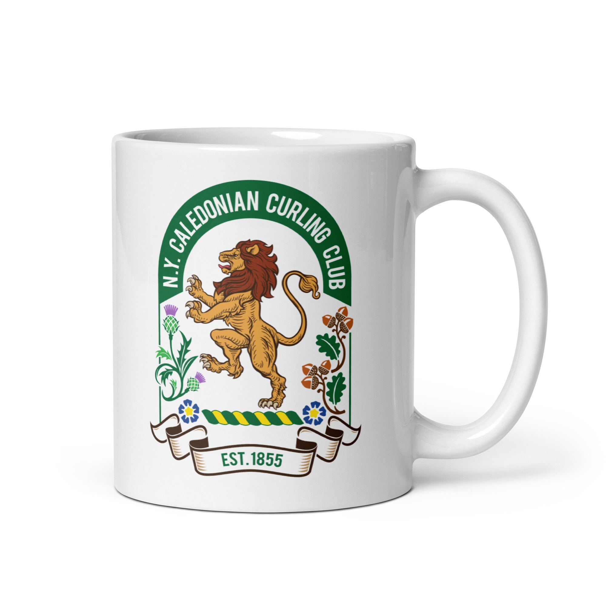 CALEDONIAN CURLING CLUB White glossy mug - Broomfitters