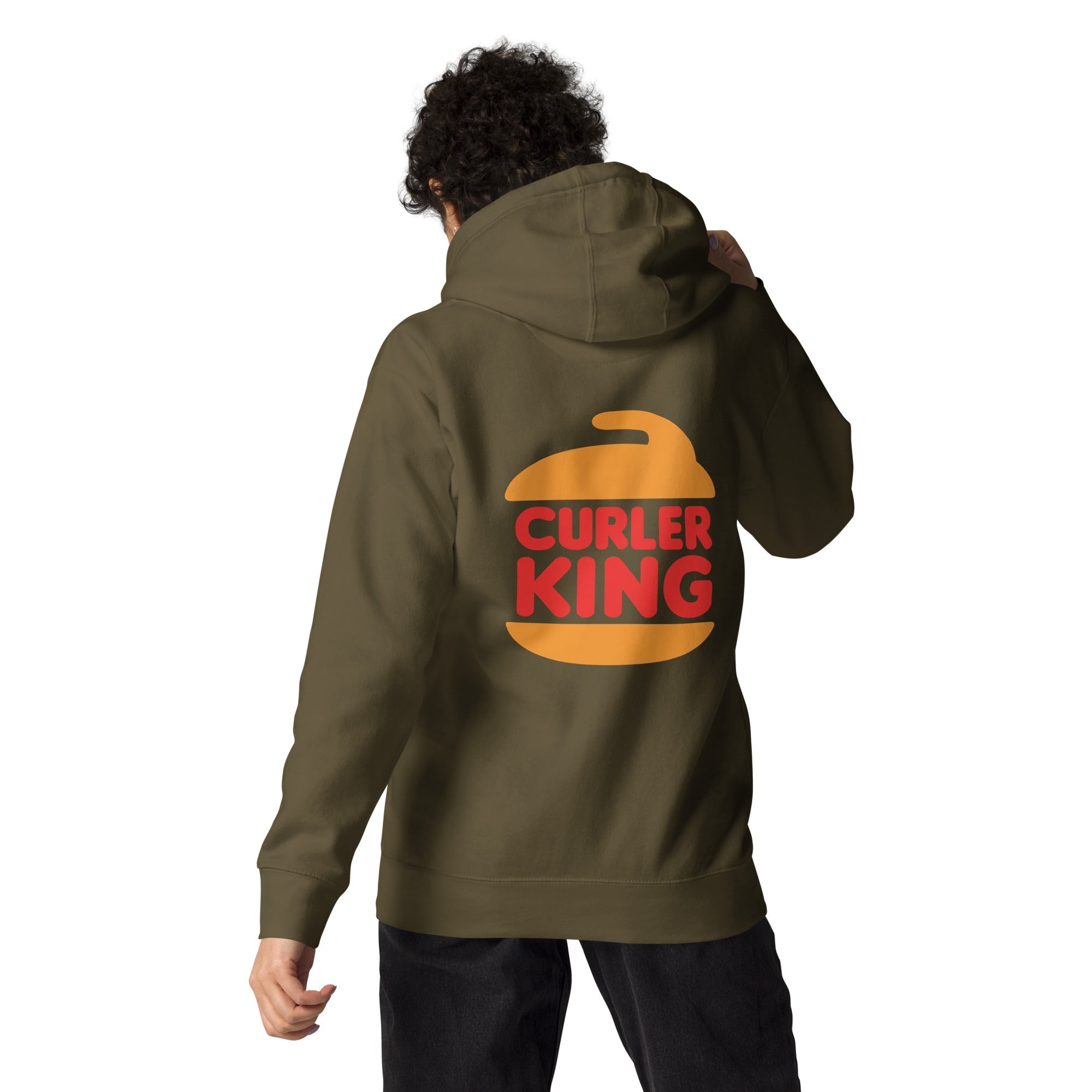 Curler King (Brown) Unisex Hoodie - Broomfitters