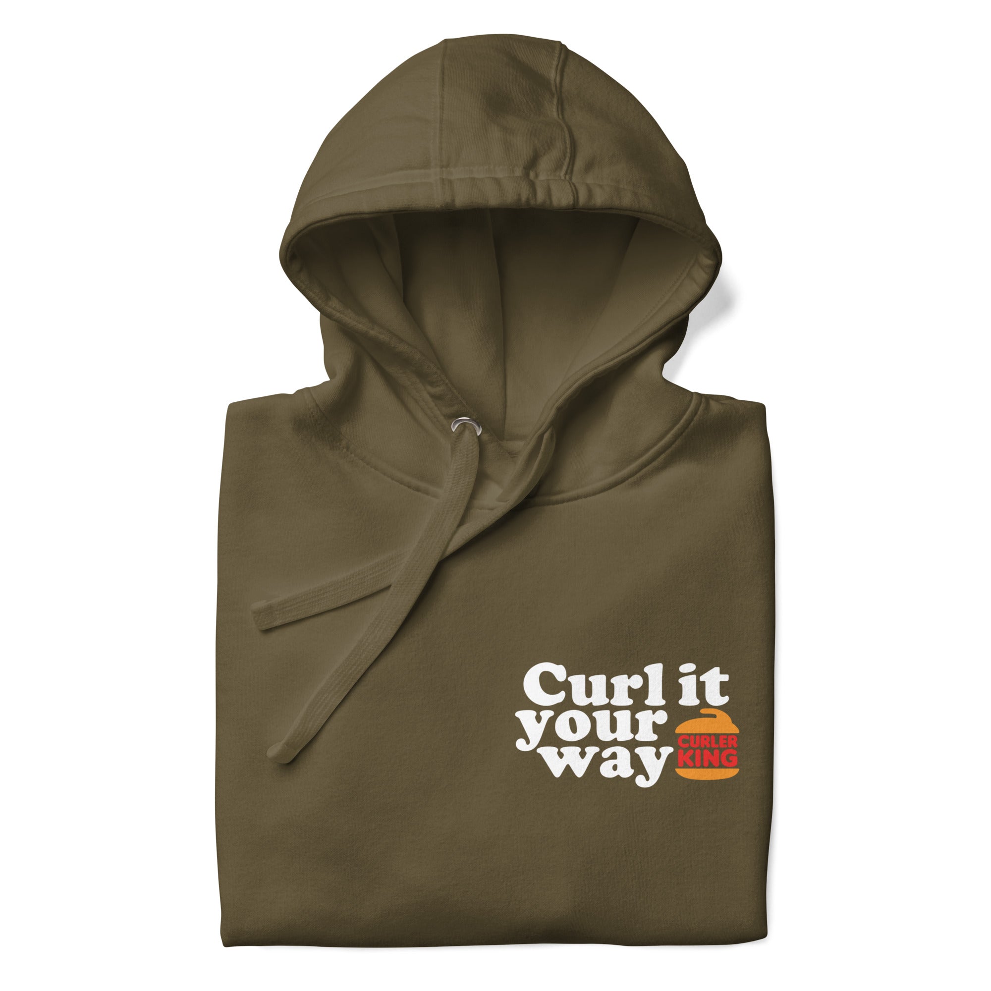 Curler King (Brown) Unisex Hoodie - Broomfitters