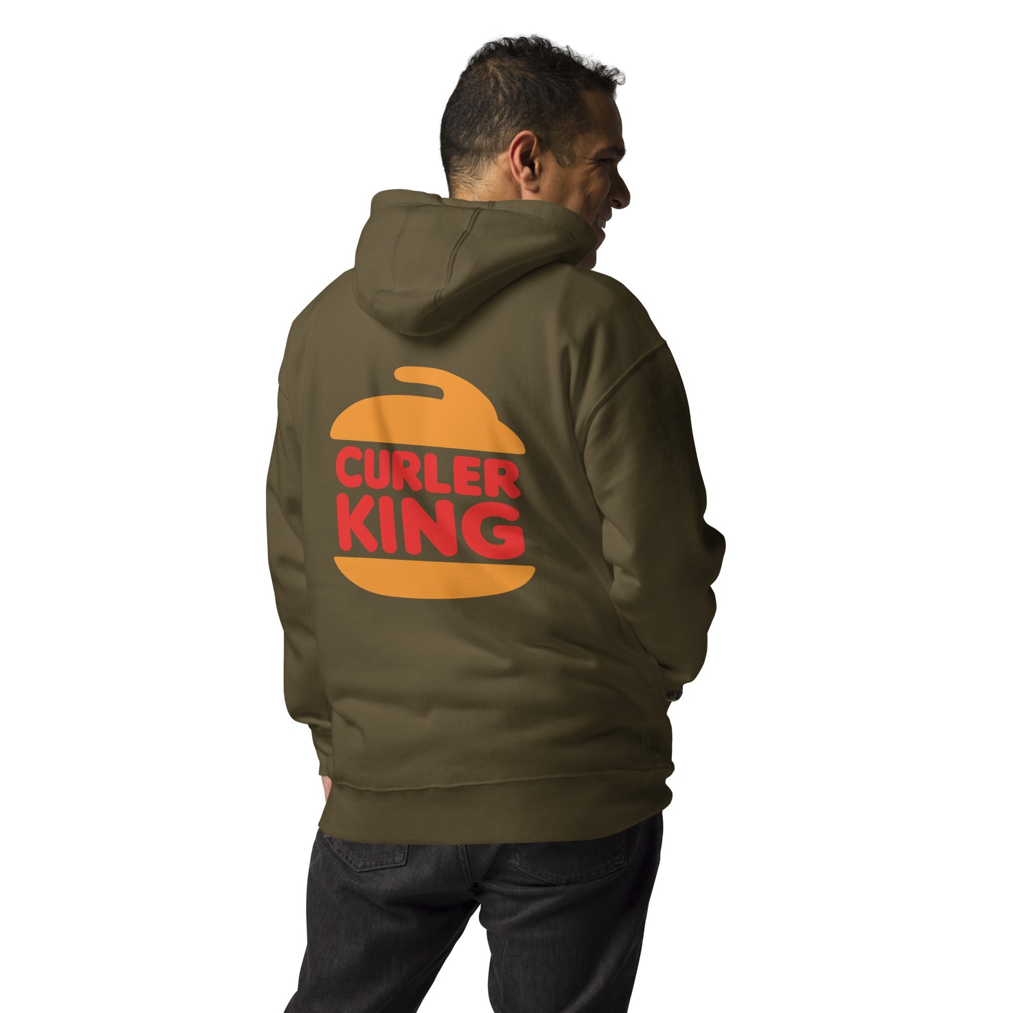 Curler King (Brown) Unisex Hoodie - Broomfitters