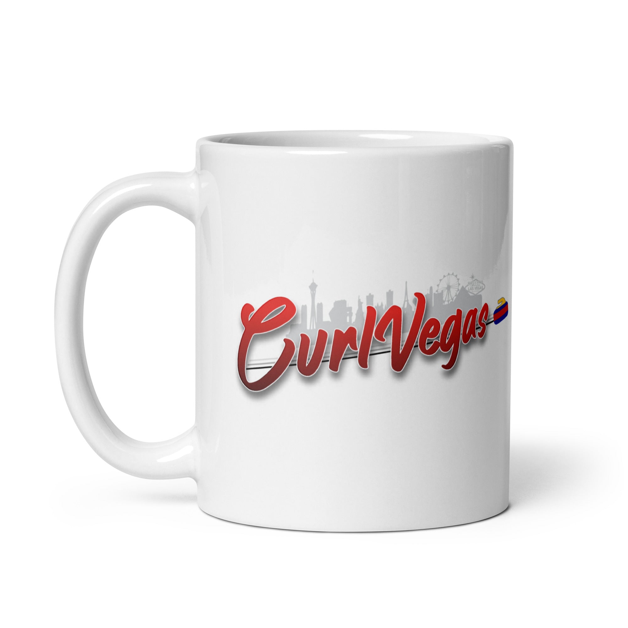 CurlVegas White glossy mug - Broomfitters